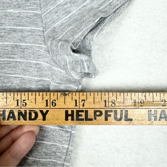 ATHLETA Central Stripe Ruched Mini Dress Short Sleeve Striped Athleisure Size M - Picture 11 of 12